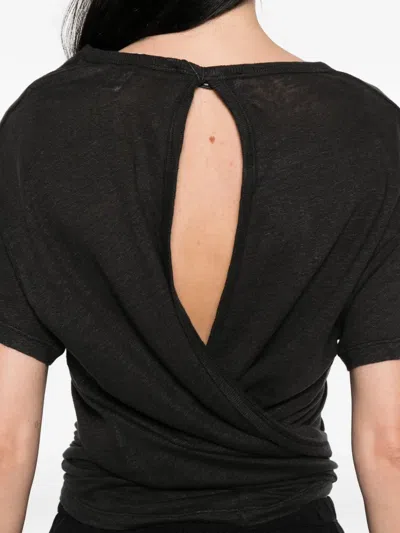 Iro Sorenza Open-back T-shirt In Black