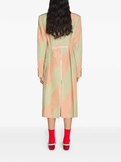 Dries Van Noten Double-breasted Chevron Coat In Multi