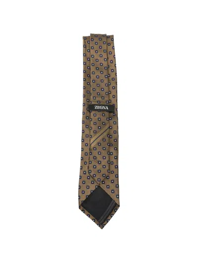 Zegna Patterned Tie In Green