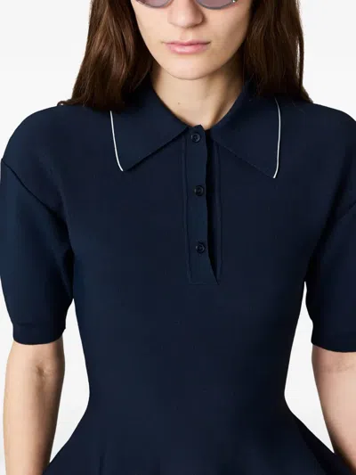 Stella Mccartney Button-placket Polo Top In Blue