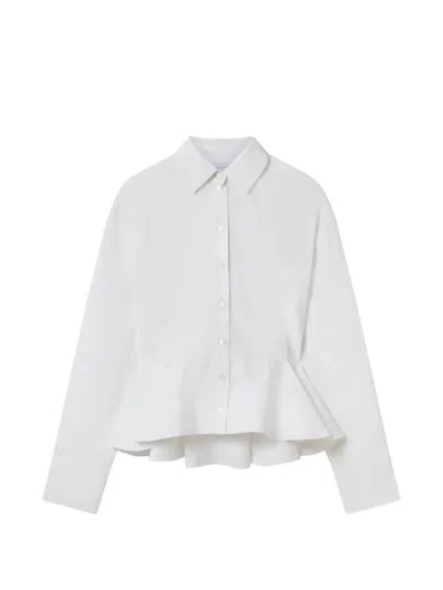 Stella Mccartney Womens Pure White Peplum-waist Tailored Cotton Shirt In White