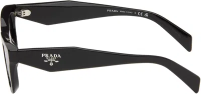 Prada Black Rectangle Sunglasses In Black