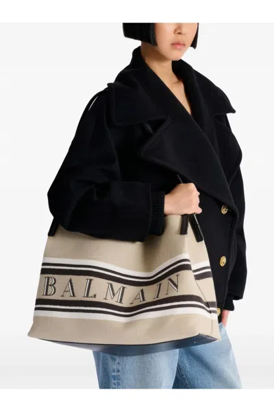 Balmain Release Canvas Shopper In Pattern
