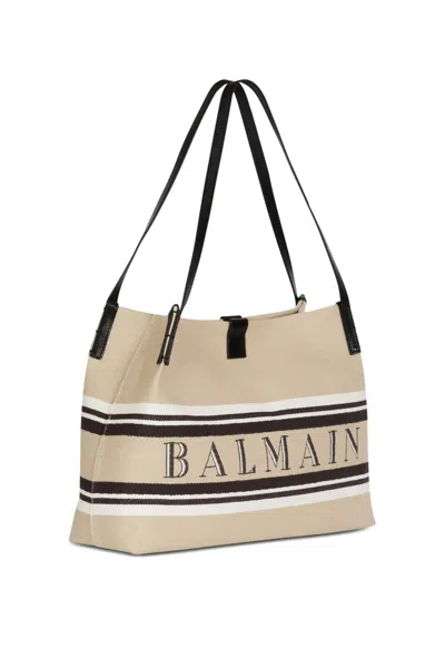 Balmain Release Canvas Shopper In Pattern