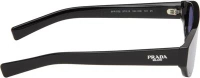 Prada Black Rectangular Sunglasses In Black
