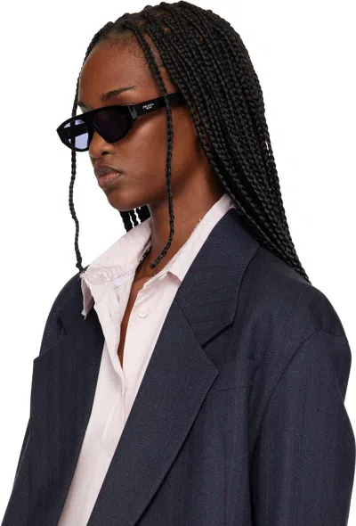 Prada Black Rectangular Sunglasses In Black
