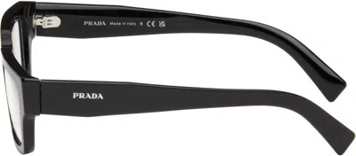 Prada Black Rectangular Glasses In Orange
