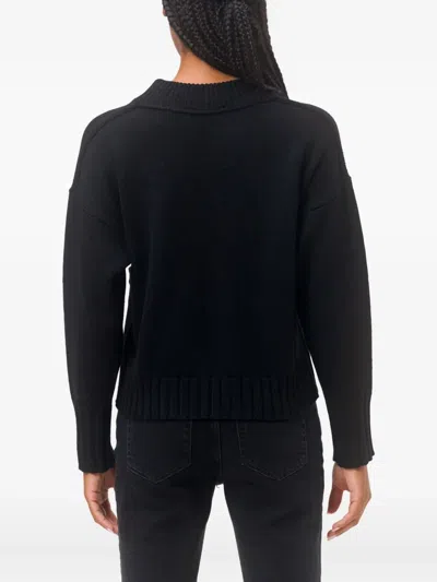 Alpha Studio Rundhals-pullover Mit Vordertasche In Black