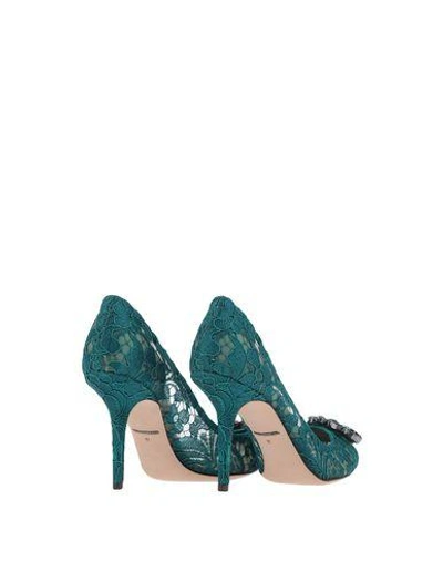 Dolce & Gabbana Woman Pumps Green Size 6 Viscose, Cotton, Polyamide, Silk In Green