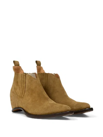 Maison Margiela Western Chelsea Heel-less Ankle Boots In Brown