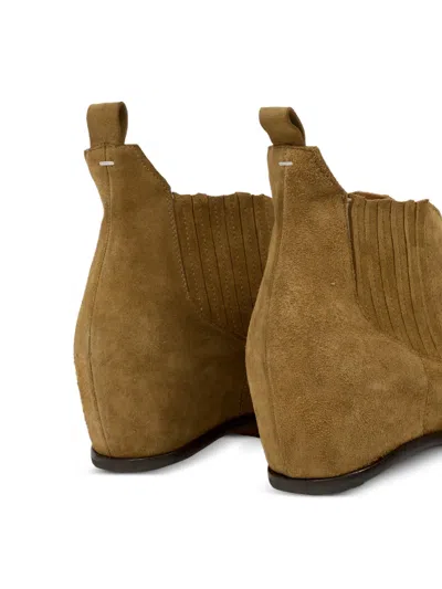 Maison Margiela Western Chelsea Heel-less Ankle Boots In Brown