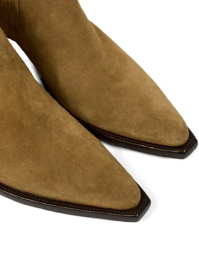 Maison Margiela Western Chelsea Heel-less Ankle Boots In Brown