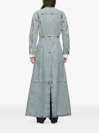 Maison Margiela Patchwork Tie-detail Coat In Blue