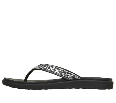 Skechers Meditation Luxe Sunny Glow Flip Flop In Black