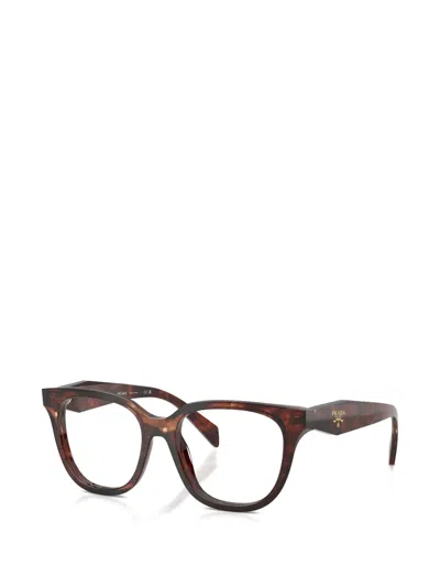 Prada Eyewear Oval Frame Glasses In Brown