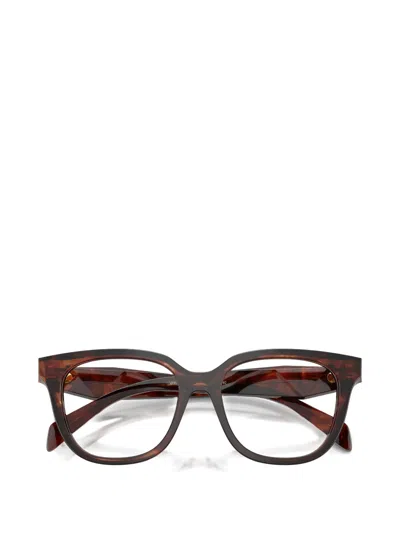 Prada Eyewear Oval Frame Glasses In Brown