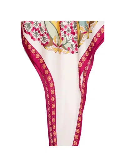 La Doublej Graphic-print Silk Shawl In Pink