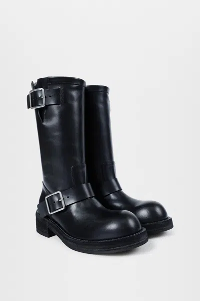 Ann Demeulemeester Sarith Engineer Buckle-detail Leather Biker Boots In Black