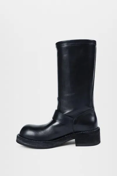 Ann Demeulemeester Sarith Engineer Buckle-detail Leather Biker Boots In Black