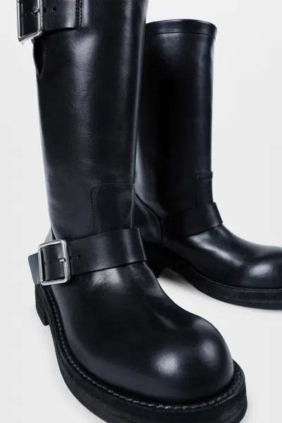 Ann Demeulemeester Sarith Engineer Buckle-detail Leather Biker Boots In Black