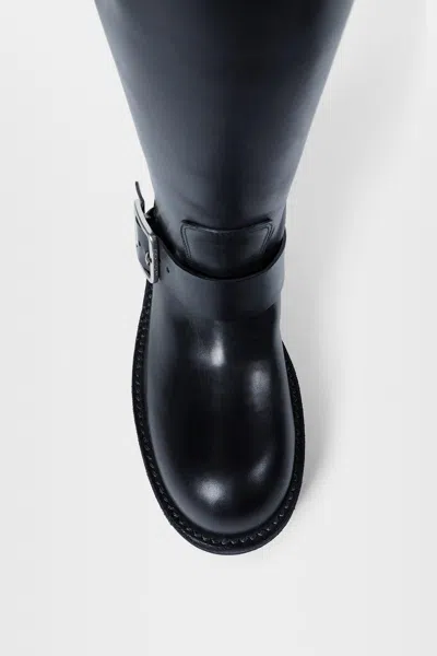 Ann Demeulemeester Sarith Engineer Buckle-detail Leather Biker Boots In Black