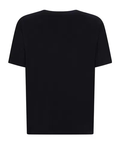 Norma Kamali Navy Solid Round Neck T-shirt In Orange
