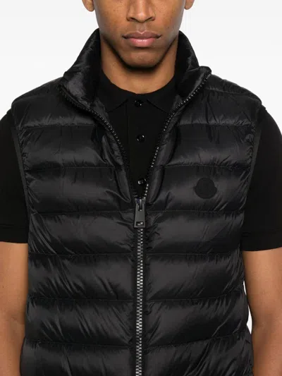 Moncler Deneb Polyamide Down Vest In Black