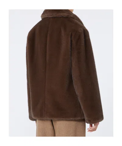Max Mara Double-breasted Jacket With A Fluffy Texture In Metallic