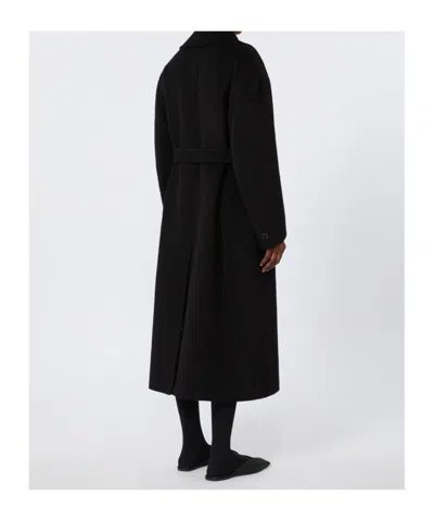 Max Mara Long Wool Coat In Black