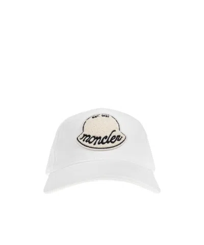 Moncler Logo Patch Baseball Hat In White