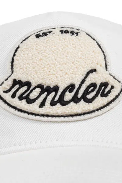 Moncler Logo Patch Baseball Hat In White