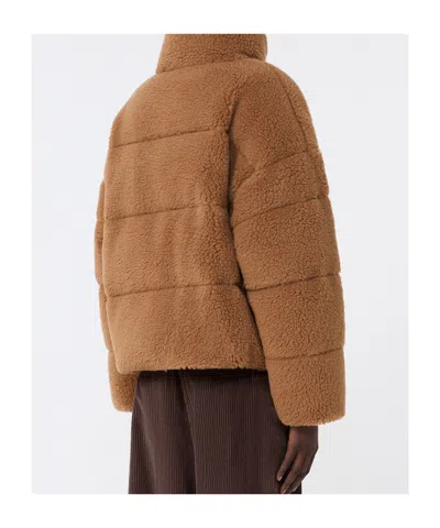 Weekend Max Mara Weekend Maxmara Cropped Wool Down Jacket Camel In Brown