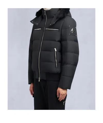 Moose Knuckles Cloud Shearing Bomber Jacket In Black