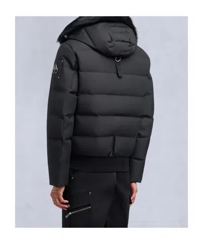 Moose Knuckles Cloud Shearing Bomber Jacket In Black