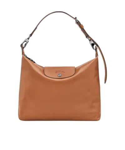 Longchamp Le Pliage Xtra Zip-fastenign Shoulder Bag In Brown