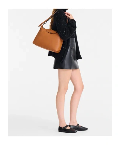 Longchamp Le Pliage Xtra Zip-fastenign Shoulder Bag In Brown