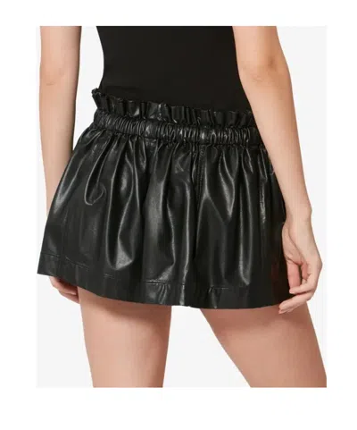 Isabel Marant Etoile Women 'naline' Black Shorts With Drawstring Elastic Waist In Ecoleather Woman