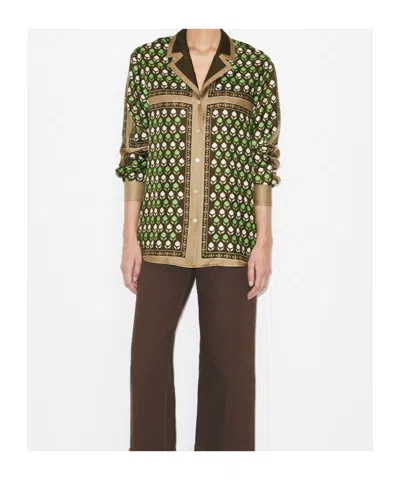 Tory Burch Printed Silk Shirt In Multi