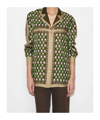 Tory Burch Printed Silk Shirt In Multi