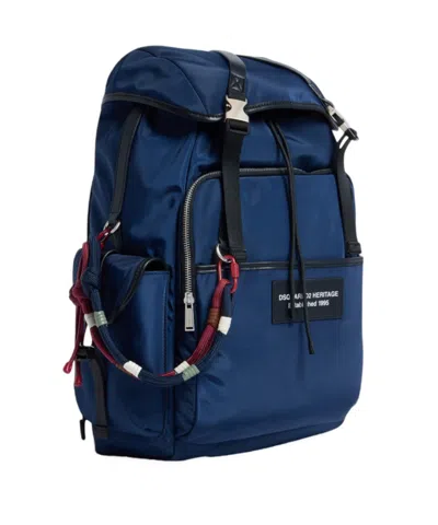 Dsquared2 Heritage Logo Backpack In Blue