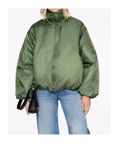 Anine Bing Cyrus Shell Bomber Jacket In Green