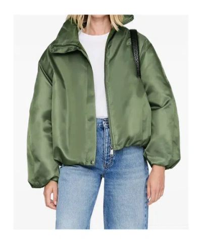 Anine Bing Cyrus Shell Bomber Jacket In Green