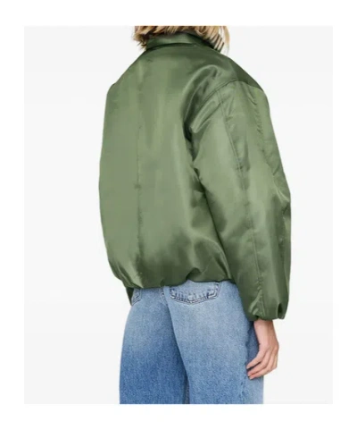 Anine Bing Cyrus Shell Bomber Jacket In Green