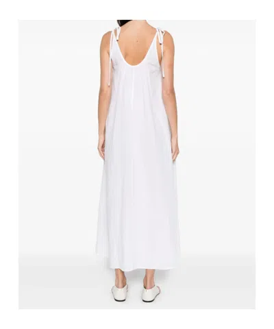 Anine Bing Flora Gathered Lyocell And Linen-blend Maxi Dress In White