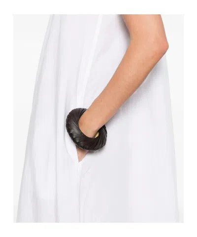 Anine Bing Flora Gathered Lyocell And Linen-blend Maxi Dress In White