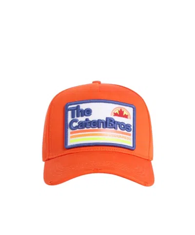 Dsquared2 Logo Patch Baseball Cap In Orange