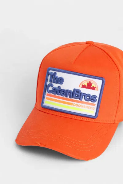 Dsquared2 Logo Patch Baseball Cap In Orange