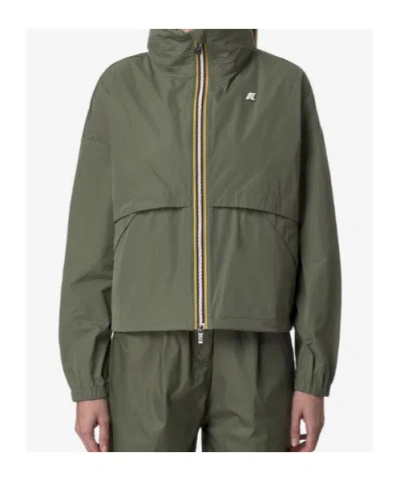 K-way Aubette Memory Touch Zip Jacket In Green