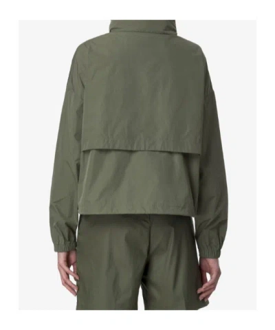 K-way Aubette Memory Touch Zip Jacket In Green