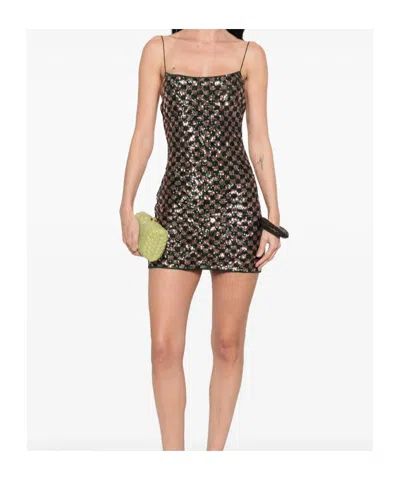 Oseree Sequin-pattern Mini Dress In Green